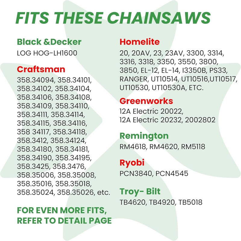 Byane 16 Inch Chainsaw Chain 3/8" LP Pitch .050'' Gauge 56 Drive Links Low-kickback Fits Poulan P3816, Craftsman CMECS600, S160, S165, CMECS600, HOMELITE, Ryobi, S56 (3 Chains) - Image 3